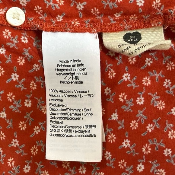 Madewell Challis Dress Daisy Floral Smocked Casual Relaxed Prairie Red Medium - Picture 10 of 13